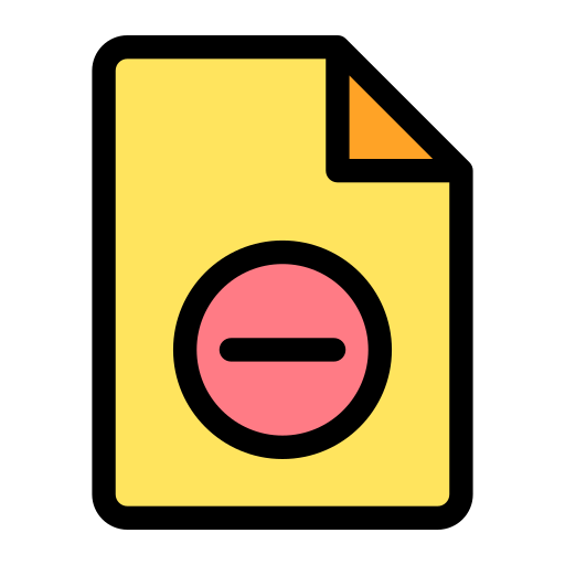 elimina documento Generic Outline Color icona