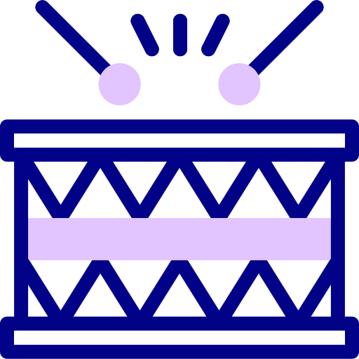 드럼 Detailed Mixed Lineal color icon