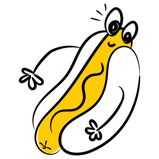hotdog Generic Hand Drawn Color icoon
