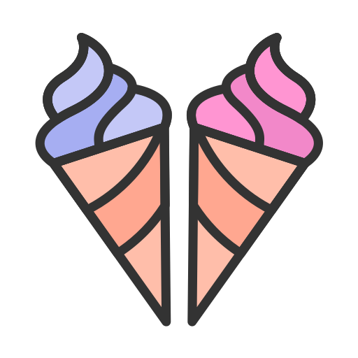 wafelek do lodów Generic Outline Color ikona