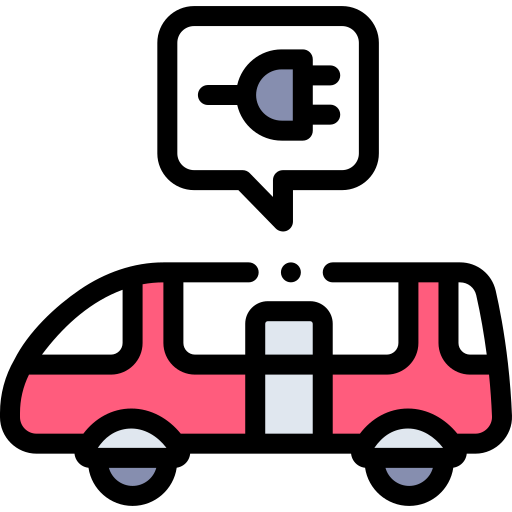 전기 버스 Detailed Rounded Lineal color icon