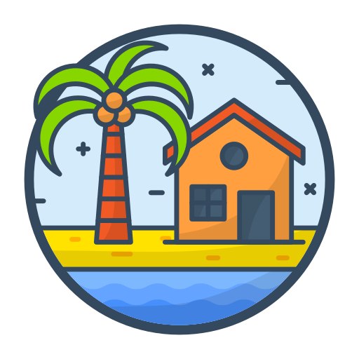 dom na plaży Generic Outline Color ikona