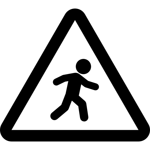 segno di zona di attraversamento  icona