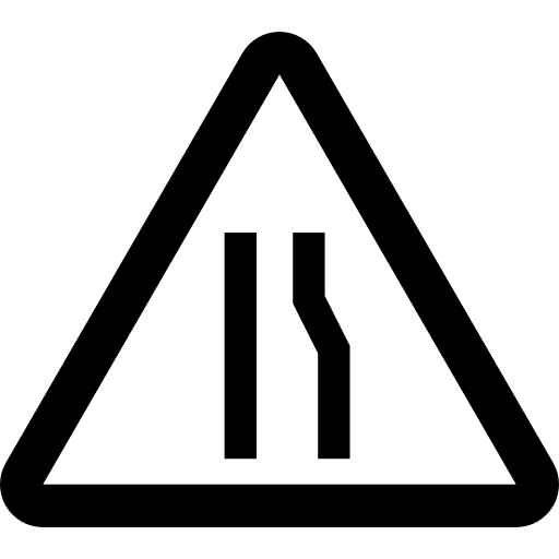 stretta corsia di destra segno  icona