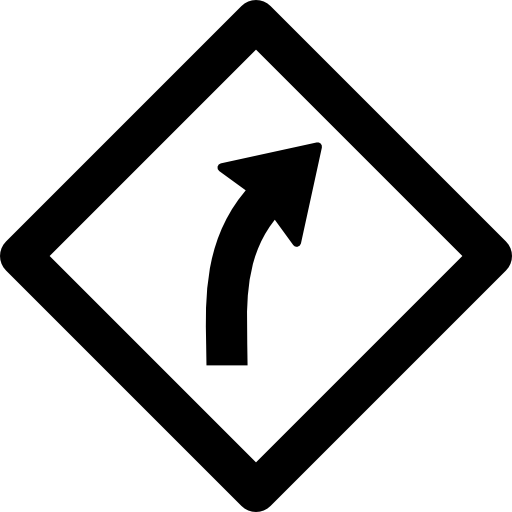 Right curve sign  icon