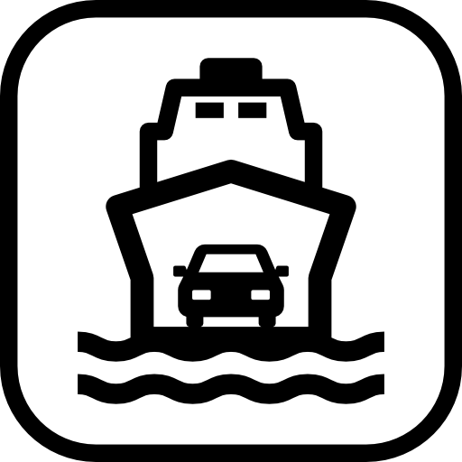 veerboot met auto's  icoon