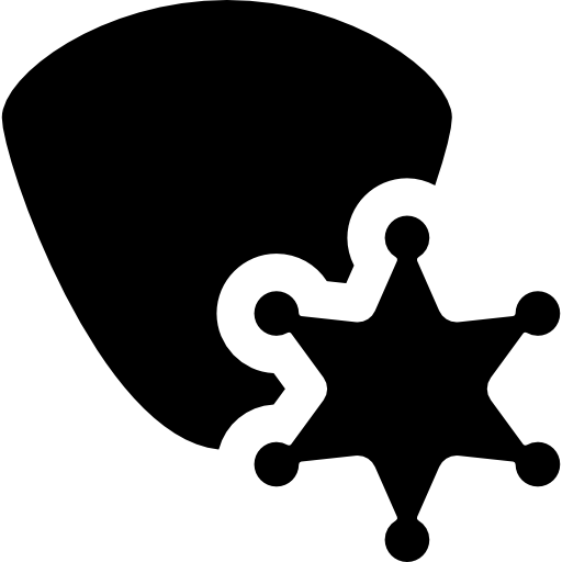 Shield with Sheriff Star  icon