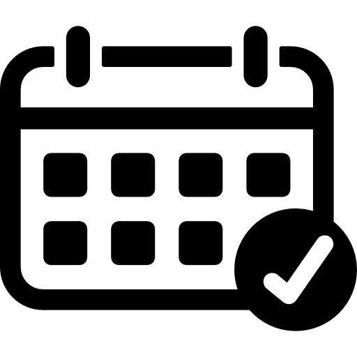チェックマーク付きのカレンダー  icon