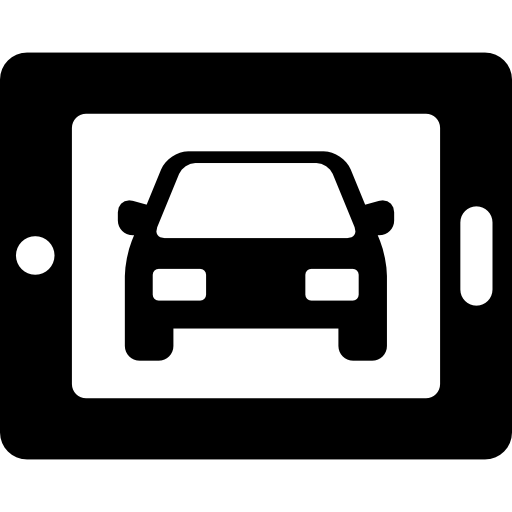 coche en tableta  icono