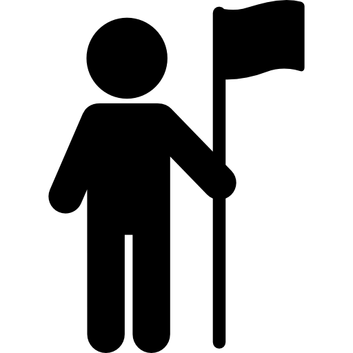 hombre con bandera  icono