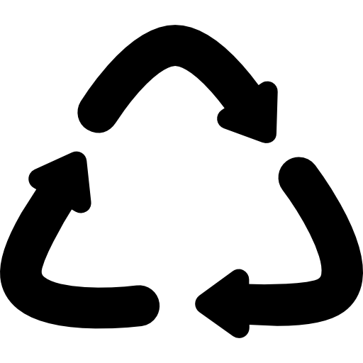 gebogen recyclingsymbool  icoon