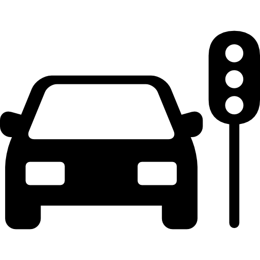 coche parado semáforos  icono