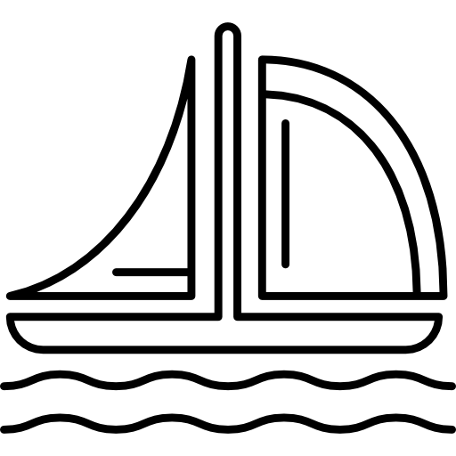 zeilboot op zee  icoon