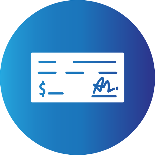 cheque bancario Generic Blue icono