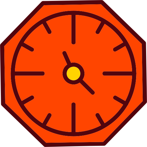 zegar ścienny Generic Outline Color ikona