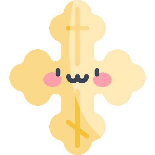 Orthodox cross Kawaii Flat icon