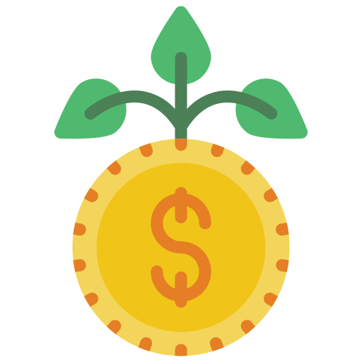 crescita del denaro Basic Miscellany Flat icona