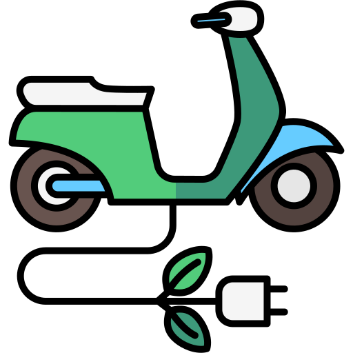 Electric scooter Generic Outline Color icon