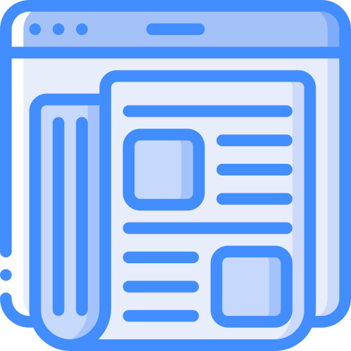 Newspaper Basic Miscellany Blue icon