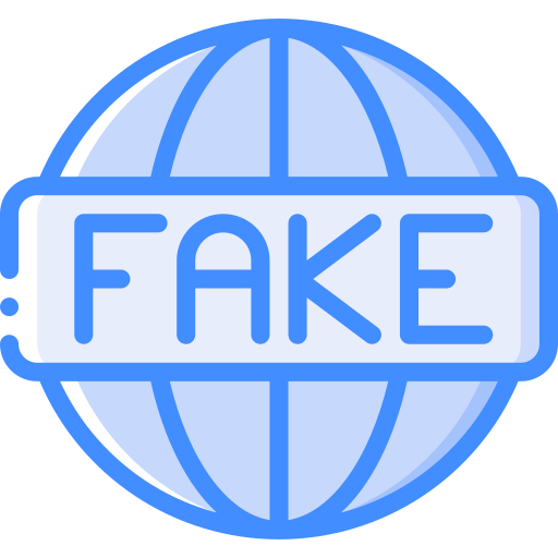 Fake news Basic Miscellany Blue icon