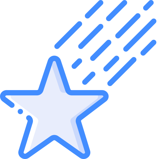 Shooting star Basic Miscellany Blue icon