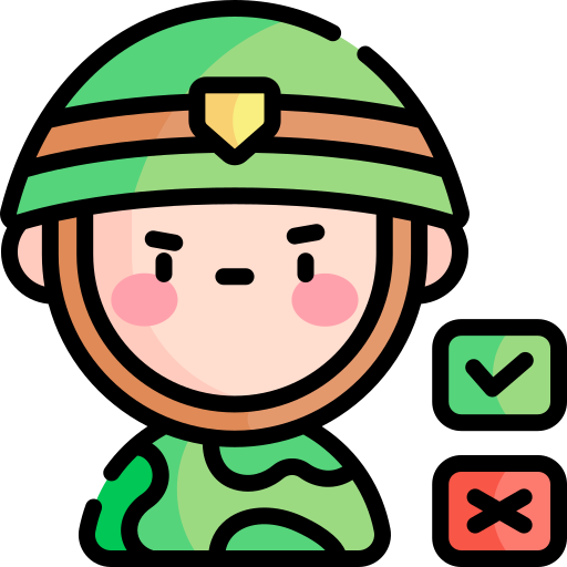 wojskowy Kawaii Lineal color ikona