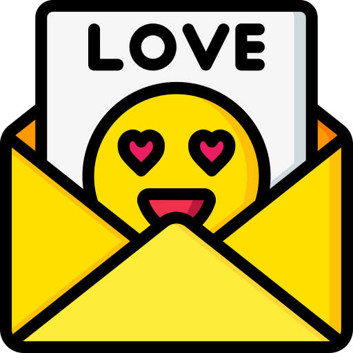 carta de amor Basic Miscellany Lineal Color icono
