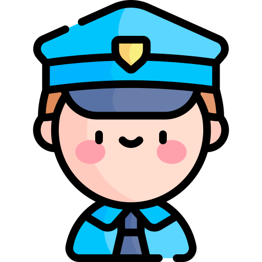 policía Kawaii Lineal color icono