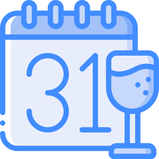 New years eve Basic Miscellany Blue icon