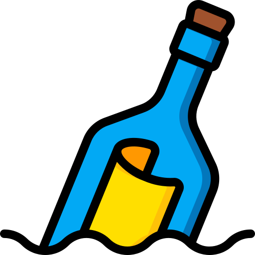 messaggio in una bottiglia Basic Miscellany Lineal Color icona