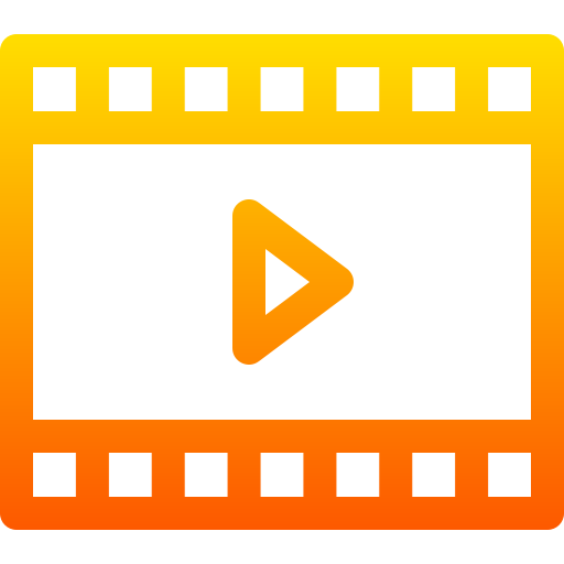 Film strip Basic Gradient Lineal color icon