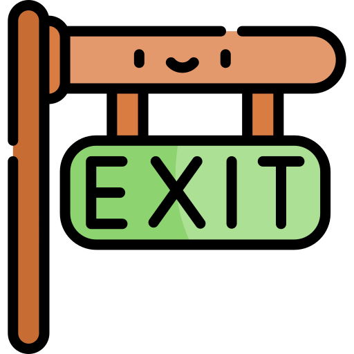 Exit Kawaii Lineal color icon