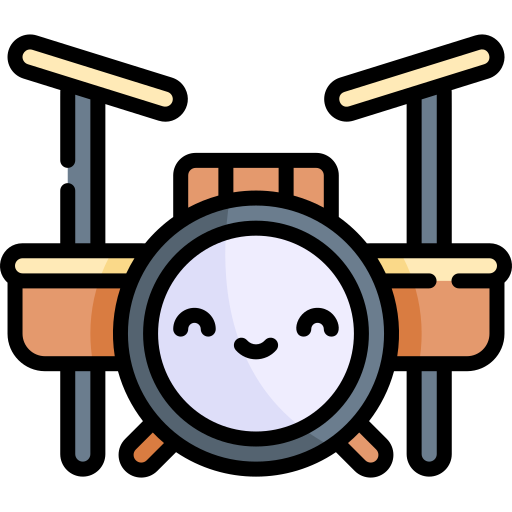 Drum set Kawaii Lineal color icon