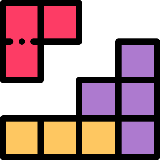tetris Detailed Rounded Lineal color icono