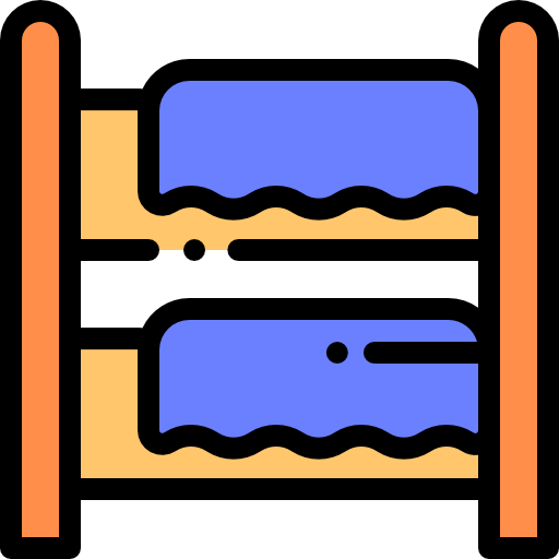 이층 침대 Detailed Rounded Lineal color icon