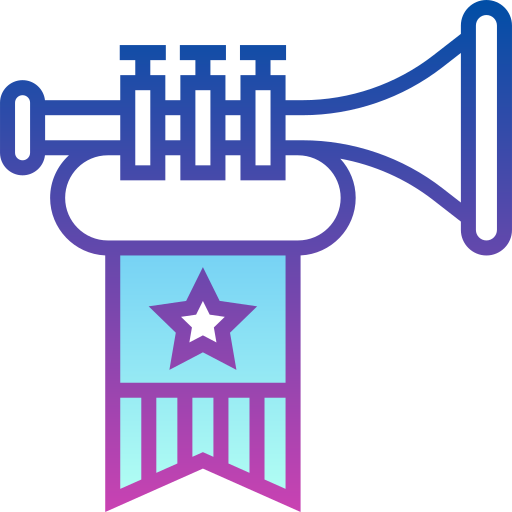 Trumpet Detailed bright Gradient icon