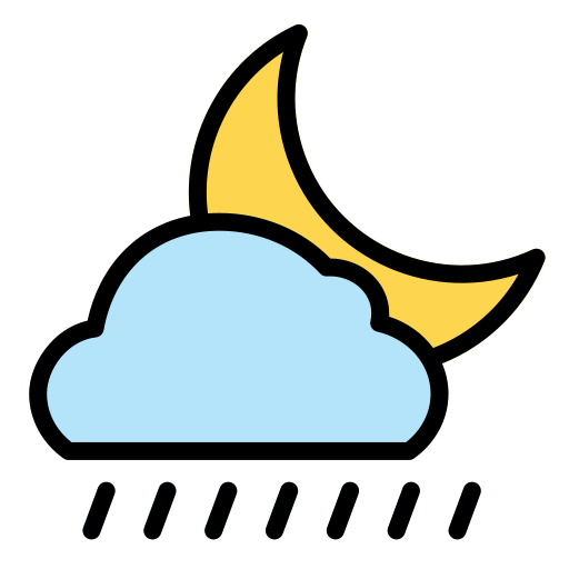 雨の夜 Generic Outline Color icon