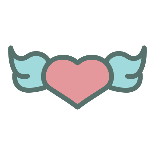 alas de corazon Generic Outline Color icono