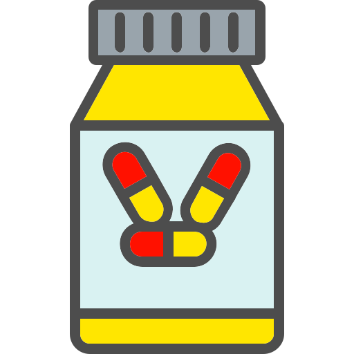 Pill jar Generic Outline Color icon
