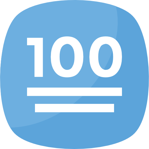 One hundred Flat Color Flat icon