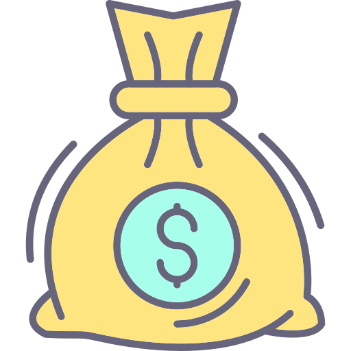 torba z pieniędzmi Generic Outline Color ikona