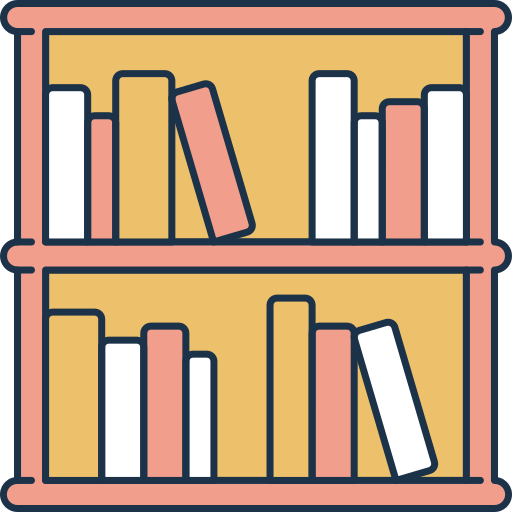 boekenplank Generic Outline Color icoon