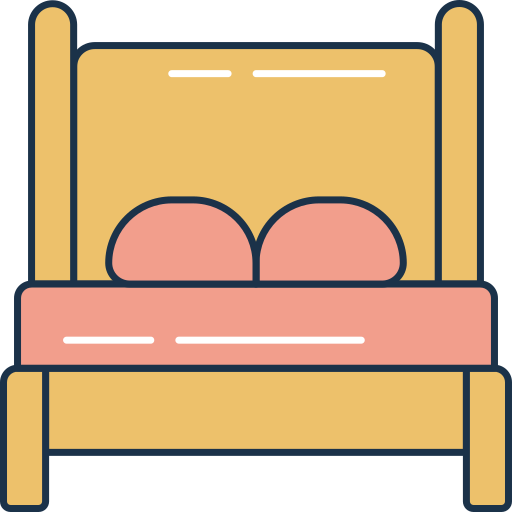 podwójne łóżko Generic Outline Color ikona