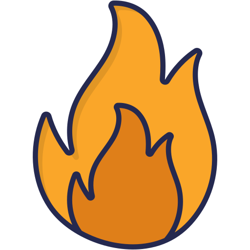 fuego Generic Outline Color icono