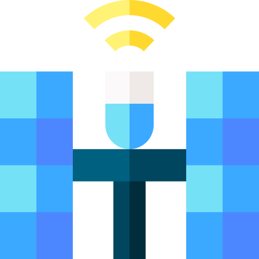 Satellite station Basic Straight Flat icon