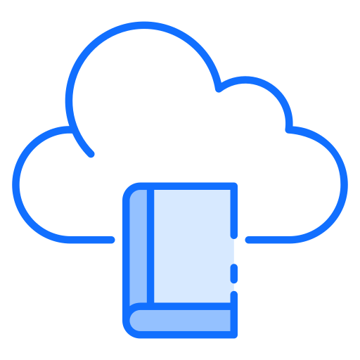 Cloud library Generic Blue icon