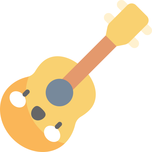 akoestische gitaar Kawaii Flat icoon