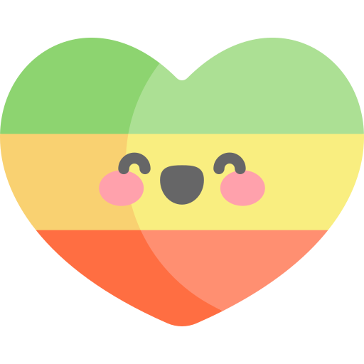 Сердце Kawaii Flat иконка