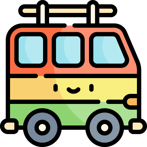 camioneta Kawaii Lineal color icono