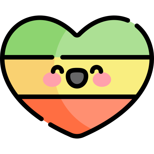 心臓 Kawaii Lineal color icon